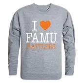 W Republic I Love Crewneck Sweatshirt Florida A&M Rattlers 552-218