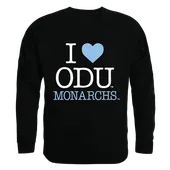 W Republic I Love Crewneck Sweatshirt Old Dominion Monarchs 552-228