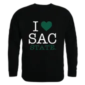 W Republic I Love Crewneck Sweatshirt Sacramento State Hornets 552-231