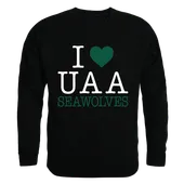 W Republic I Love Crewneck Sweatshirt University Of Alaska Anchorage Seawolves 552-259