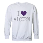 W Republic I Love Crewneck Sweatshirt Alcorn State Bravehawks 552-261