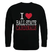 W Republic I Love Crewneck Sweatshirt Ball State Cardinals 552-264