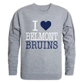 W Republic I Love Crewneck Sweatshirt Belmont University Bruins 552-265