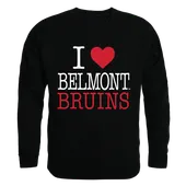 W Republic I Love Crewneck Sweatshirt Belmont University Bruins 552-265