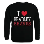 W Republic I Love Crewneck Sweatshirt Bradley Braves 552-270