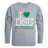 W Republic I Love Crewneck Sweatshirt Delta State University Statesmen 552-289