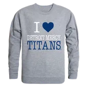 W Republic I Love Crewneck Sweatshirt Detroit Mercy Titans 552-290