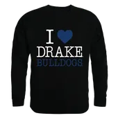 W Republic I Love Crewneck Sweatshirt Drake University Bulldogs 552-292