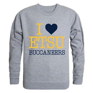 W Republic I Love Crewneck Sweatshirt East Tennessee State Buccaneers 552-294