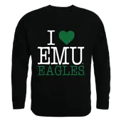 W Republic I Love Crewneck Sweatshirt Eastern Michigan Eagles 552-295