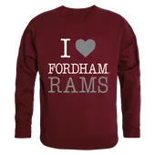 W Republic I Love Crewneck Sweatshirt Fordham Rams 552-305