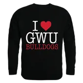 W Republic I Love Crewneck Sweatshirt Gardner Webb Runnin Bulldogs 552-307