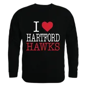 W Republic I Love Crewneck Sweatshirt University Of Hartford Hawks 552-310