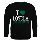 W Republic I Love Crewneck Sweatshirt Loyola Maryland Greyhounds 552-332