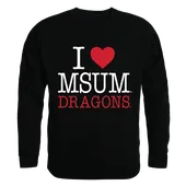 W Republic I Love Crewneck Sweatshirt Minnesota State Moorhead Dragons 552-343