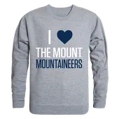 W Republic I Love Crewneck Sweatshirt Mount St. Marys Mountaineers 552-347