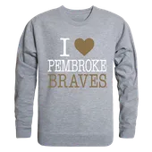 W Republic I Love Crewneck Sweatshirt Unc Pembroke Braves 552-352