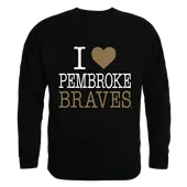 W Republic I Love Crewneck Sweatshirt Unc Pembroke Braves 552-352