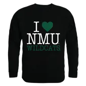 W Republic I Love Crewneck Sweatshirt Northern Michigan Wildcats 552-357