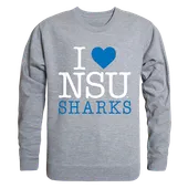 W Republic I Love Crewneck Sweatshirt Nova Southeastern Sharks 552-358