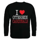 W Republic I Love Crewneck Sweatshirt Otterbein University Cardinals 552-361