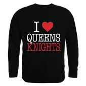 W Republic I Love Crewneck Sweatshirt Queens College Knights 552-364