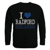 W Republic I Love Crewneck Sweatshirt Radford Highlanders 552-366