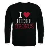 W Republic I Love Crewneck Sweatshirt Rider University Broncos 552-368