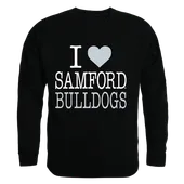 W Republic I Love Crewneck Sweatshirt Samford University Bulldogs 552-375