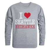 W Republic I Love Crewneck Sweatshirt Seattle University Redhawks 552-378