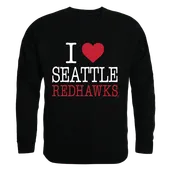 W Republic I Love Crewneck Sweatshirt Seattle University Redhawks 552-378