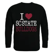 W Republic I Love Crewneck Sweatshirt South Carolina State University Bulldogs 552-384