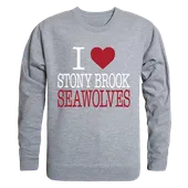 W Republic I Love Crewneck Sweatshirt Stony Brook Seawolves 552-388