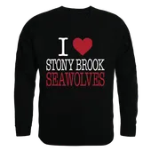 W Republic I Love Crewneck Sweatshirt Stony Brook Seawolves 552-388