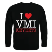 W Republic I Love Crewneck Sweatshirt Virginia Military Institute Keydets 552-399