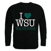 W Republic I Love Crewneck Sweatshirt Wayne State Warriors 552-400