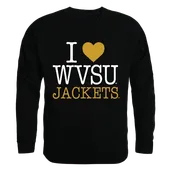 W Republic I Love Crewneck Sweatshirt West Virginia Mountaineers 552-404