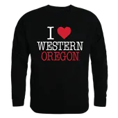 W Republic I Love Crewneck Sweatshirt Western Oregon Wolves 552-406