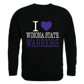 W Republic I Love Crewneck Sweatshirt Winona State Warriors 552-408