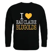 W Republic I Love Crewneck Sweatshirt Wisconsin Eau Claire Blugolds 552-409