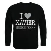 W Republic I Love Crewneck Sweatshirt Xavier Musketeers 552-417