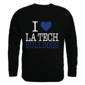 W Republic I Love Crewneck Sweatshirt Louisiana Tech Bulldogs 552-419