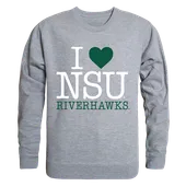 W Republic I Love Crewneck Sweatshirt Northeastern State University Riverhawks 552-426