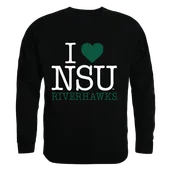 W Republic I Love Crewneck Sweatshirt Northeastern State University Riverhawks 552-426