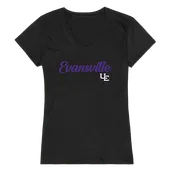 W Republic Women's Script Tee Shirt University Of Evansville Purple Aces 555-424