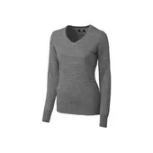 Cutter & Buck Ladies L/S Douglas V-Neck LCS04774