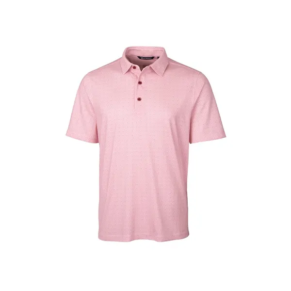 Cutter & Buck Mens Pike Double Dot Print Stretch Polo