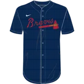Nike MLB Adult/Youth Dri-Fit Full Button Jersey N140 / NY40 ATLANTA BRAVES