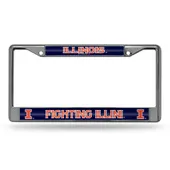 Rico Illinois Fighting Illini Glitter Chrome License Plate Frame Fcgl400102