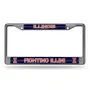 Rico Illinois Fighting Illini Glitter Chrome License Plate Frame Fcgl400102